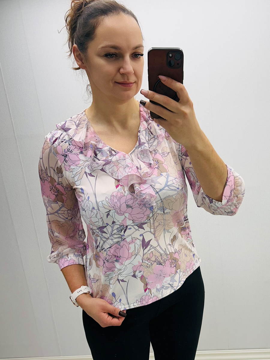 IMG_6491.jpg Õrnroosa volangideg pluus - Image 1