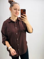 Ühevärviline eest nööbitav pluus