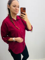 Ühevärviline eest nööbitav pluus - Image 3