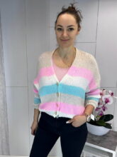 Mitmevärviline eest nööbitav kampsun