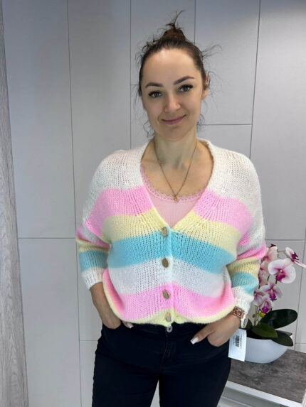 Mitmevärviline eest nööbitav kampsun - Image 3