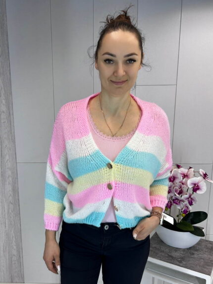 Mitmevärviline eest nööbitav kampsun - Image 4