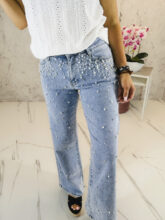 Pärlitega teksased wide leg